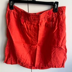 Max Studio Vibrant Red Linen Pencil Skirt